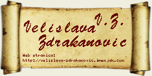 Velislava Ždrakanović vizit kartica